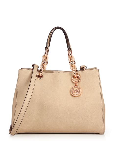 michael kors cynthia saffiano satchel|Cynthia Saffiano Leather Satchel .